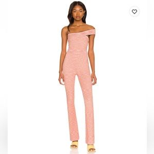 Revolve Lovers and Friends Mara Knit top and pant in pink spacedye